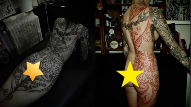 Candelaria Tinelli se tatuó toda la espalda