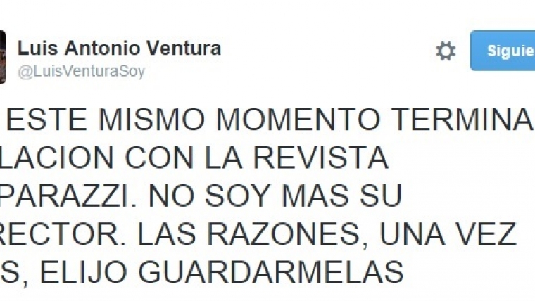 Luis Ventura anunció su salida de Paparazzi