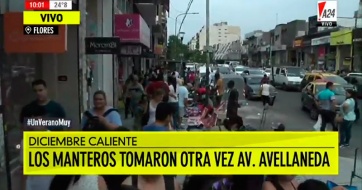 Volvieron los manteros a Flores y hubo altercados durante el desalojo