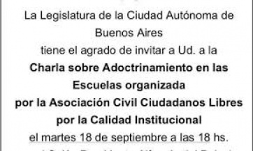 Denuncian a Montenegro en el INADI por la suspensión de charla de adoctrinamiento en escuelas
