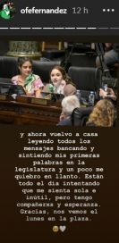 Ofelia luego de su primer discurso como legisladora: 