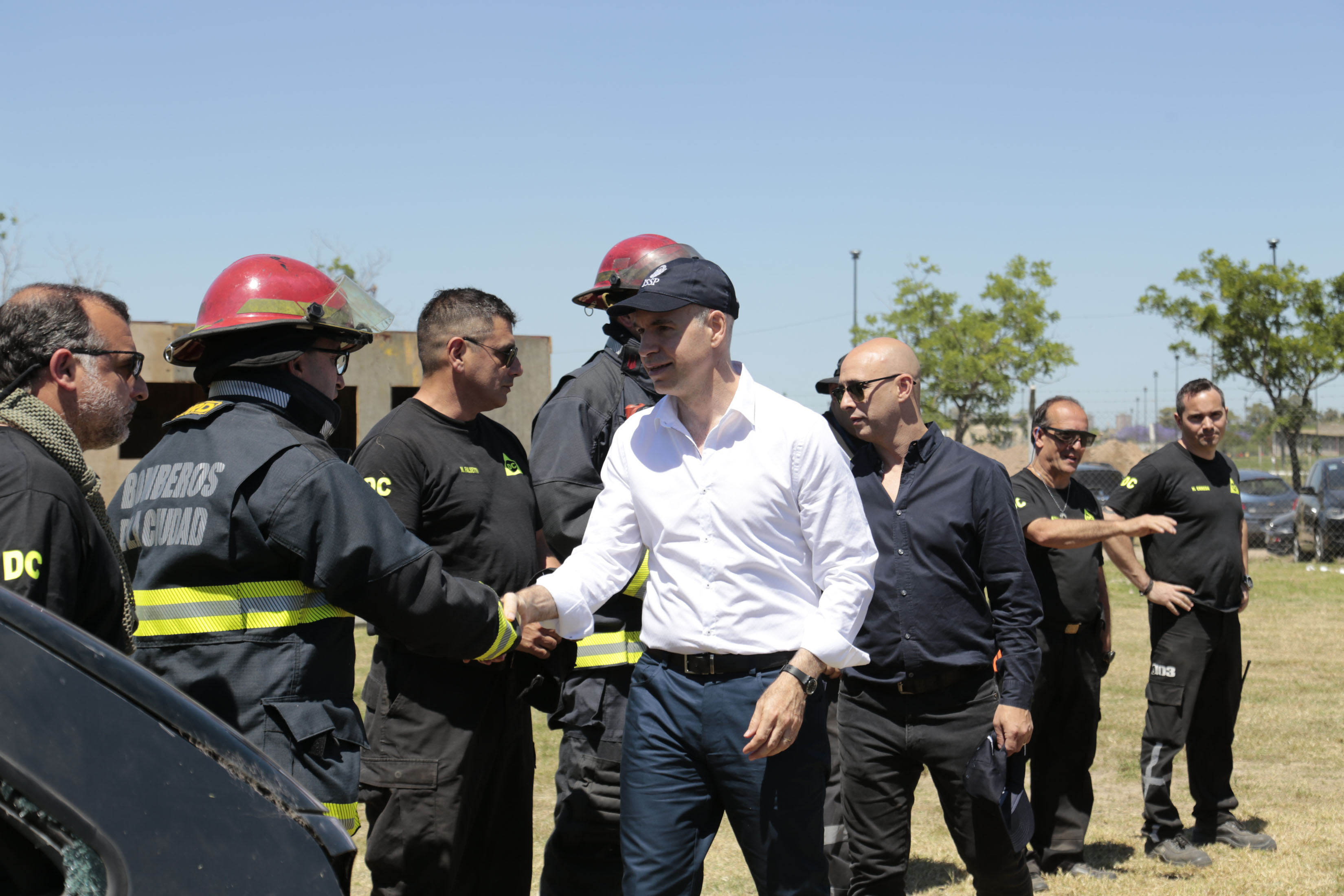 Larreta participó de un simulacro de accidente