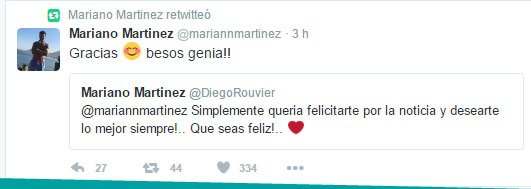 Mariano Martinez confirmó su paternidad