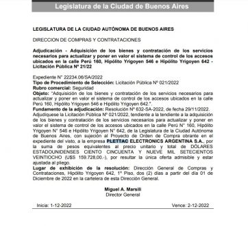 El Grupo Plettac fue adjudicatario de una licitación por más de 50 millones de pesos