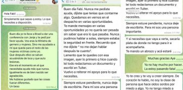 Se filtraron los chats que mantuvieron la ex primera dama con la ministra de Género, Ayelén Mazzina