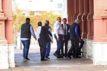 La cúpula de la CGT y Guillermo Francos reunidos en Casa Rosada