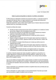 El PRO apoyará el veto a la ley de financiamiento universitario, pero le dio duro al gobierno