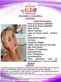 Quién es la turista argentina desaparecida en Cancún