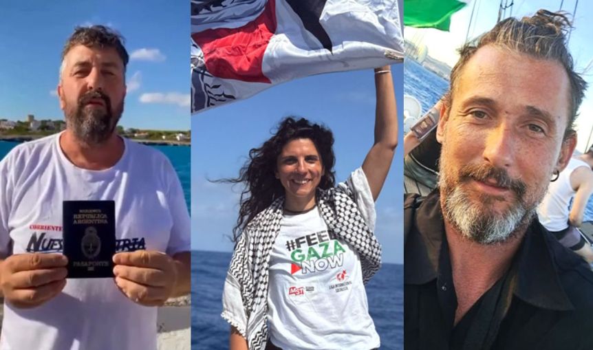 Tres argentinos siguen detenidos en Israel tras fracasar la misión humanitaria
