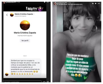 Griselda Siciliani puso en su lugar a una hater que la criticó por su peso