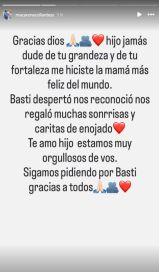 Bastián despertó del coma: “Nos regaló muchas sonrisas”